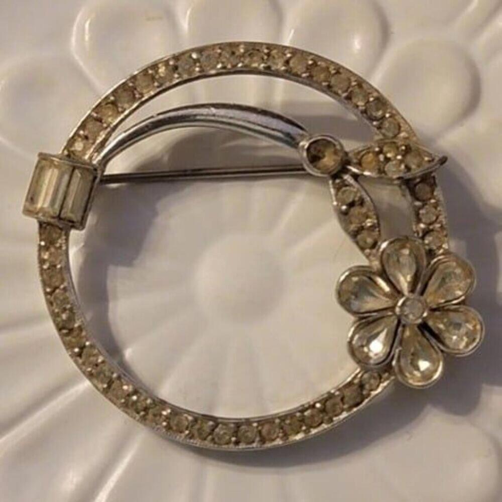 Old Vintage Rhinestone Brooch